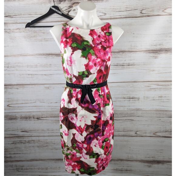 Taylor Pink Watercolor Sheath Dress sz 4 - Picture 1 of 8